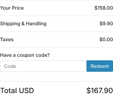 GlucoRecover 2-bottle checkout showing $9.90 shipping